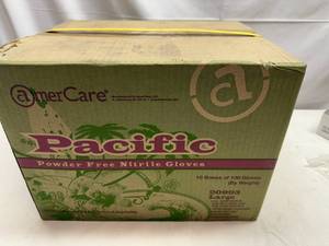 lot 65 image: 10 Boxes of 100 Gloves Size Large Pacific Nitrile Gloves