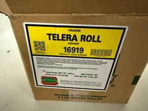 lot 134 image: C. 108ct Frozen Telera Rolls