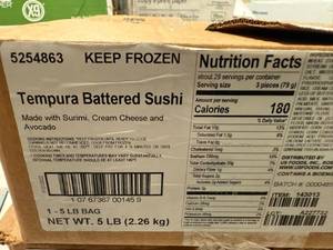lot 138 image: 5lbs Tempura Battered Sushi