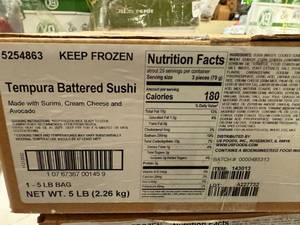 lot 139 image: 5lbs Tempura Battered Sushi