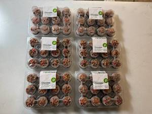 lot 151 image: CC. 6x 12ct Frozen Chocolate Mini Cupcakes-Best By 12232025