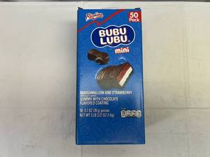 lot 207 image: 50 pack Bubu Lubu Chocolate Covered Strawberry & Marshmallow Individually Wrapped