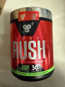 lot 36 image: Container of Endo Rush Sour Candy Pre Workout