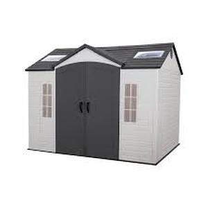 Lifetime 8 ft. W x 10 ft. D Resin Outdoor Storage Shed 71.7 sq. ft.  Customer Returns See Pictures