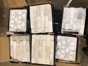 lot 8 image: Pallet of Mixed Assorted Ceramic Flooring Various Models and Conditions Customer Returns See Pictures