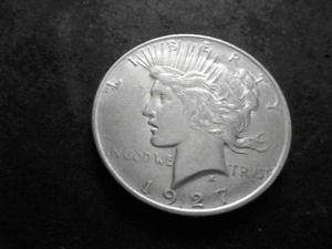 lot 22 image: 1927 D Peace Silver Dollar