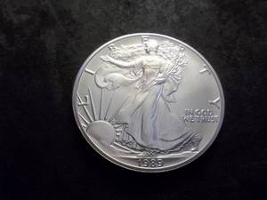lot 26 image: 1989 Silver Eagle One Oz. Fine MS