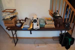 lot 46 image: 4 Banquet Table with Contents - Sewing Machine