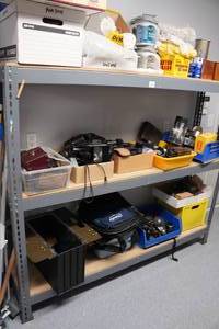 lot 206 image: Metal Shelf with Contents