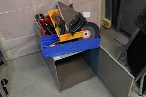 lot 99 image: Metal Cabinet with Tools - Saws, Drivers, Punches