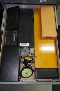 lot 69 image: Contents of Drawer - Machinist Tools - Indicators, Calipers, Depth Mic