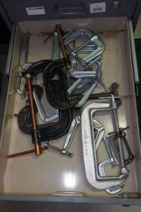 lot 72 image: Contents of Drawer - C-Clamps