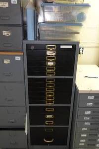 lot 77 image: Cabinet of Drawers with Contents - Clamps, Fasteners, Cassette Tapes