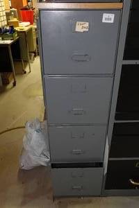 lot 79 image: Cabinet of Drawers with Contents - Light Bulbs, MREs, Antique Cameras and Lenses