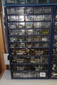 lot 83A image: Small Parts Organizer with Contents - Fittings, Bearings