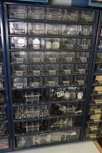 lot 83C image: Small Parts Organizer with Contents - Fasteners, Nylon Lock Nuts