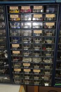 lot 83D image: Small Parts Organizer with Contents - Connectors