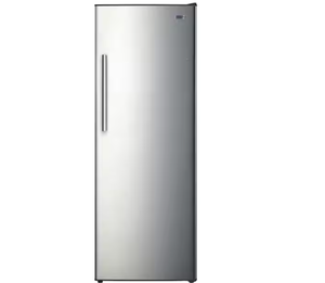 lot 60 image: Vissani 24 in. 11 cu. ft. Convertible Auto Defrost Garage Ready Upright FreezerRefrigerator in Stainless Steel, Energy Star (Transit Damage)