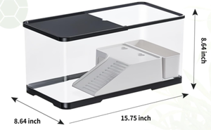 lot 215 image: Tuhaoking Turtle Tank Kit, Turtle Tank Starter Kit,Bottom Drainage, Multi-Function Areas for Turtles, Crabs,Fishes, Amphibians,Reptiles.(15.75 x 8.64 x 8.64 Inch)