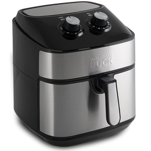 lot 330 image: Wolfgang Puck 9.7QT Stainless Steel Air Fryer, Large Single Basket Design, Simple Dial Controls, Nonstick Interior (Missing Interior Basket)