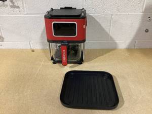 lot 309 image: Kitchen HQ 4.875-Quart 2-in-1 Glass Air FryerGrill System (MISSING POWER CORD)