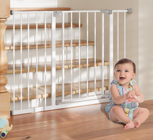 lot 204 image: InnoTruth 28.9-45.3 Baby Gate for Stairs, 19 Walk Thru Gate-Easy to Pass Carrying Baby, 30 Tall Dog Gates for Doorways One-Hand Open, Easy Install Toddler Gate for Room,White