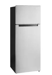 lot 65 image: Vissani 7.2 cu. ft. Top Freezer Refrigerator in Stainless Steel Look (Transit Damage)