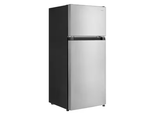 lot 67 image: Vissani 4.5 cu. ft. 2-Door Mini Refrigerator in Platinum Steel with Freezer (Transit Damage)