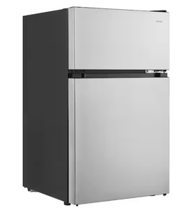 lot 69 image: Vissani 3.1 cu. ft. 2-Door Mini Refrigerator in Stainless Steel with Freezer (Minor Transit Damage)