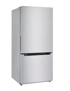 lot 70 image: Vissani 18.7 cu. ft. Bottom Freezer Refrigerator in Stainless Steel (Slightly Used, Transit Damage)