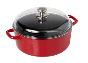 lot 336 image: Lidias Kitchen Lighterweight Nonstick Cast Iron 5-Quart Dutch Oven (Paint Is Chipped, See Photos)