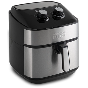 lot 341 image: Wolfgang Puck 9.7QT Stainless Steel Air Fryer, Large Single Basket Design, Simple Dial Controls, Nonstick Interior