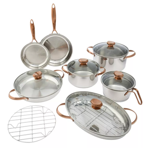 lot 349 image: Wolfgang Puck 14-piece Stainless Steel Cookware Set (USED)