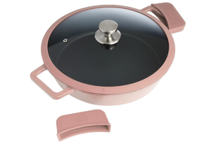 lot 314 image: Kitchen HQ 4.5-Quart Cast Iron Nonstick Braiser Pink