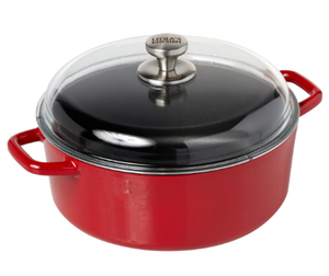 lot 325 image: Lidias Kitchen Lighterweight Nonstick Cast Iron 5-Quart Dutch Oven (Small Chip on Lid)