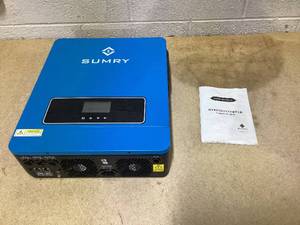lot 17 image: SUMRY Solar Inverter Charger, 3600W DC 24V to AC 110V Hybrid Voltage Converter with 120A MPPT Charge Controller, Pure Sine Wave Power for Battery-Less or AGM Lithium Battery Home Energy System (Minor Damage)