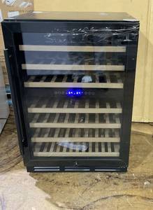 ICEVIVAL 24 Inch Dual Zone Wine Refrigerator, Multi Bottle Under Counter Wine Fridge for Built-in or Freestanding, Wine Cooler with Glass Door, Removable Shelves for Home, Office (Black) (Turns On But Not Cooling Properly)