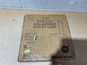 lot 262 image: Simplify Portable Folding Shopping Utility Cart White Kennedy International Foldable Grocery & Utility Cart with Wheels