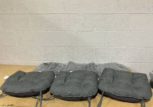 lot 144 image: LOT OF 3 Grey Seat Cushions