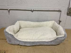 lot 173 image: YUNIQUE Large Dog Bed - Plush Corduroy, Anti-Slip Bottom, Soft and Cozy for Dogs (Beige, Large) L 36 X W 24