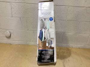 lot 487 image: Mainstays Space-Saving 2-Tier Steel Tripod Hanging Clothes Drying Rack, BlueSilver