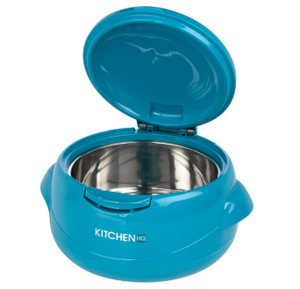 lot 135 image: LOT OF 3 Kitchen HQ Large & Small Thermal Microwaveable Insulated Bowls wLids Teal