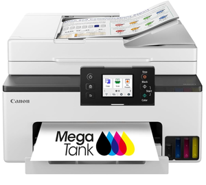 lot 73 image: Canon MegaTank MAXIFY GX2020 All-in-One Wireless Color Printer  Print, Copy, Scan with Duplex Printing  Refillable Tank System, Compact Desktop Design  Wireless Print Scan Copy for Home & Office USED
