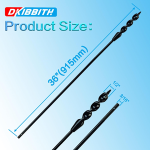 lot 243 image: DKIBBITH Flexible Installer Drill Bit for Pulling Wires Through Walls Ceilings and Sidewalks,36-Inch Long, 12-Inch Auger with a Fish Eye Hole and Screw Point, 316 3-Flat Anti-Slip Shank.