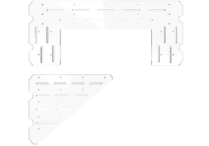 lot 245 image: LUVCOSY Acrylic Shelf Compatible with Rudsta Wide Cabinet - 8mm Thick, Clear Acrylic Shelf Fit for Wide Rudsta Short Glass Cabinet, Greenhouse Accessories - Horseshoe & Triangular, 2 Pack