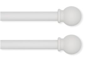 lot 255 image: Lumino Ball Single Curtain Rod Set, 58 Diameter, Curtain Rod, Drapery Rod, Decorative Rod, Dcor, White, 30-84 Width
