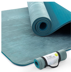 lot 263 image: UMINEUX Extra Thick Yoga Mat, 25 Inch (10MM), Natural Rubber and TPE Non Slip Yoga Mats with Strap for Women Men, Eco Friendly Exercise Mat for Yoga, Pilates, Green (Slightly Dirty From Transit)