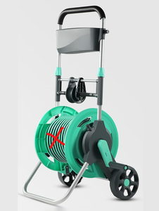 lot 272 image: TT-YEL Portable Hose Reel Trolley, 2 Wheel Mobile Hose Reel with Non-Slip Handle, Stand Up Hose Reel (USED, Missing Hose 40m Tube)