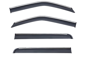 lot 408 image: Rain Guards for Ford F150 Raptor 2016 2017 2018 2019, 4PC Side Window Vent Deflectors Tape-On, Rain Sun Wind Guards Shade Deflectors, Dark Tinted