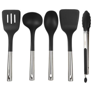 lot 469 image: Kitchen HQ 5-piece Stainless and Nylon Cooking Utensils
